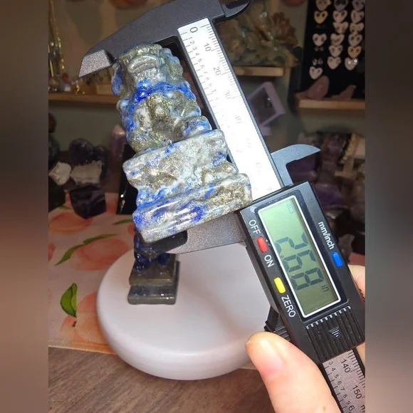 Lapis lazuli Crystal Chinese Foo Dog Carving Set - Picture 8 of 11